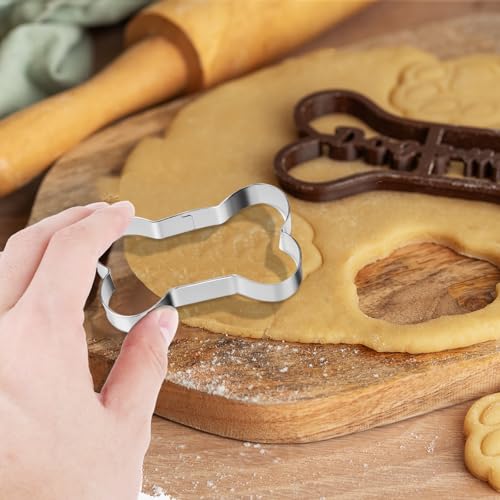 TIESOME 6 Stück Keksausstecher hund, Ausstechformen aus Edelstahl für Hunde-Kekse oder Leckerlis Ausstecher Ausstechform