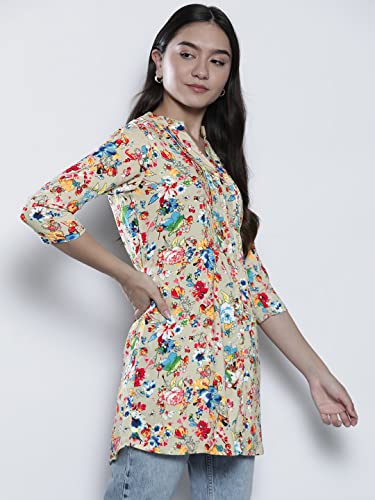 Image of One femme Women's Pleated Printed Tunic Shirt