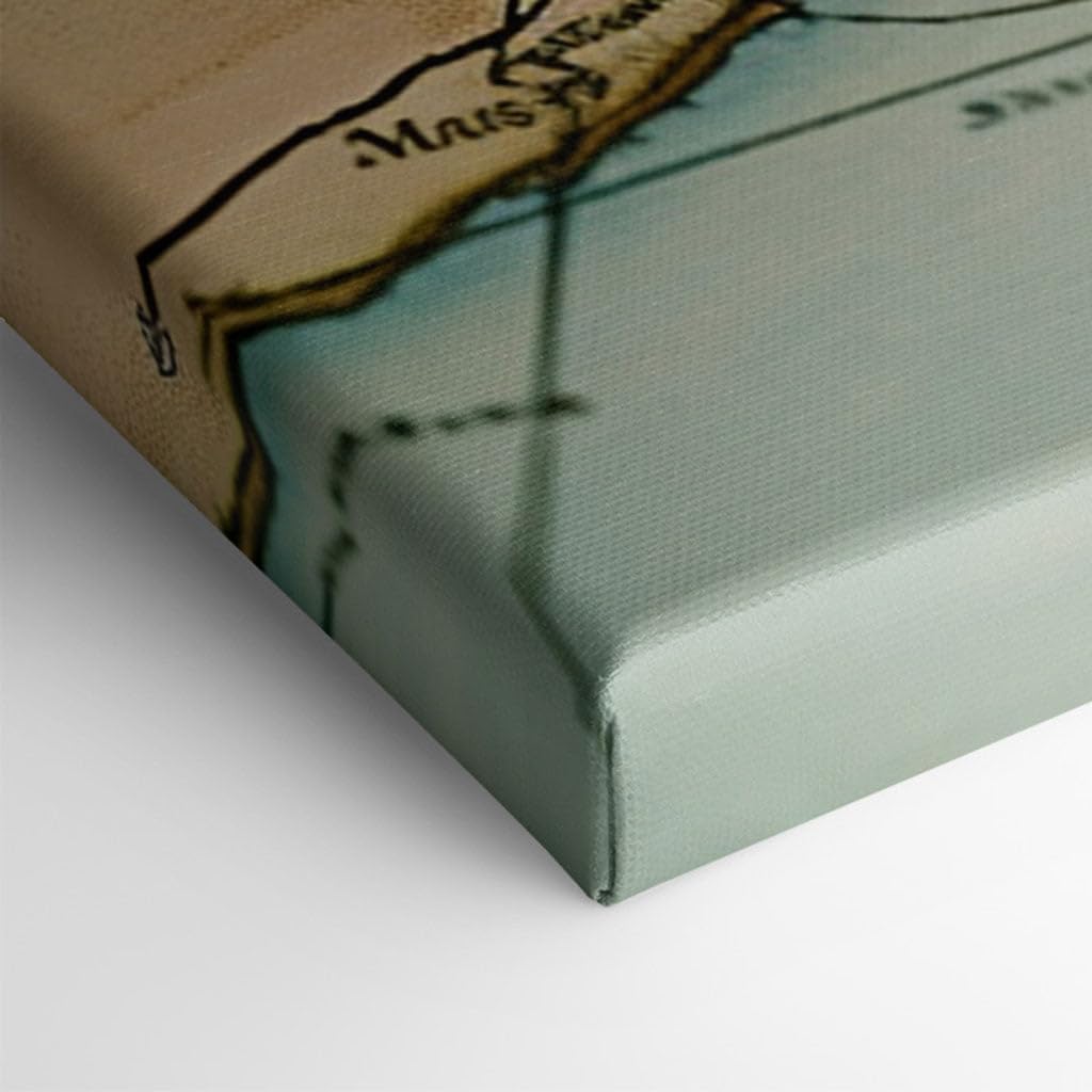 Vintage Compass and Map - A Tribute to Timeless Exploration and Adventure Large, Decor, Office, Bedroom Wall. Size: 130x86 cm (51x34 inch) Canvas Wall Art - Retro Home Decor - 69x46 cm (27x18 inch)