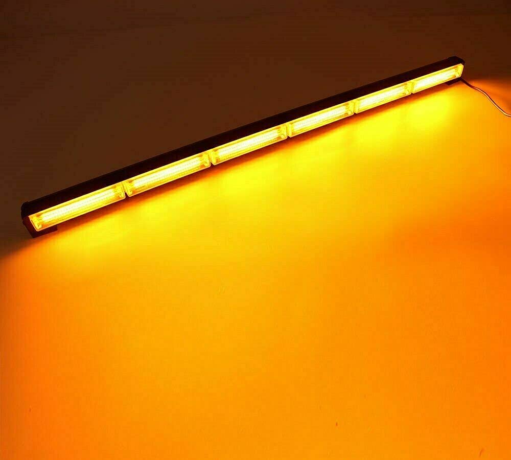 J/J Barre Lumineuse Stroboscopique LED Orange 12V 24V 108W 90cm 9 Modes de Flash Feu Clignotant de Sécurité Pour Véhicules d'Urgence, de Réparation, d'Escorte