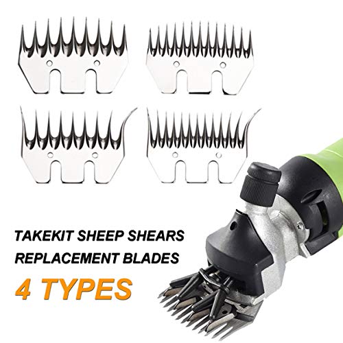 Takekit Sheep Shears Wool Clippers Universal Replacement Blades, Shearing Comb And Cutter Blade Set, Stainless Steel Straight 13-Teeth #TOP5