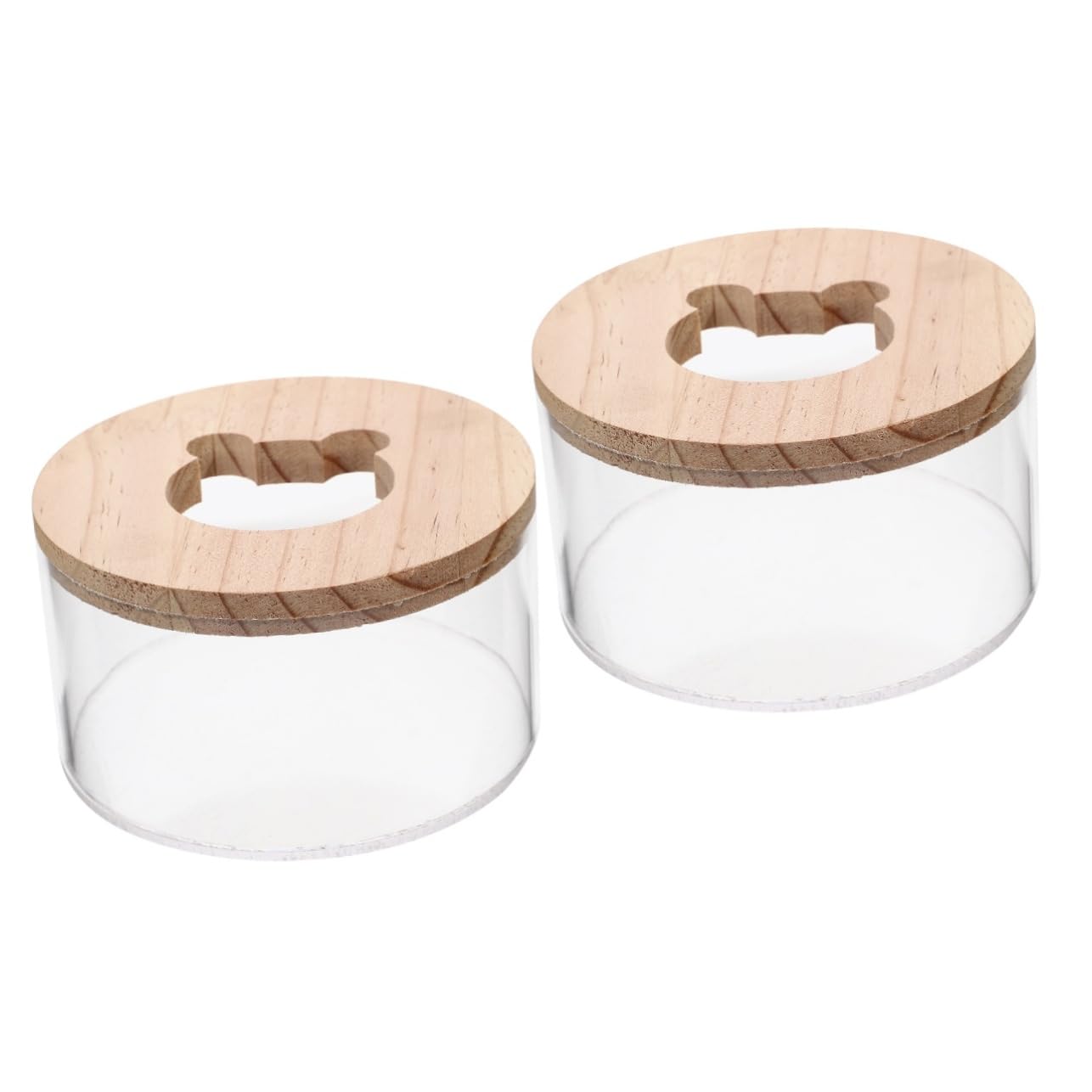 COLLBATH 2stücke Klarer Hamster Sandbad Behälter Mit Holzdeckel Transparente Für Chinchillas Und Kleine Haustiere Für Spiel Und Pflege Im Käfig