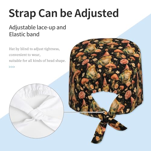 Image of Working Cap Scrub Cap with Sweatband | Adjustable Nurse Surgical Caps, for Men Women, Tie Back Hat