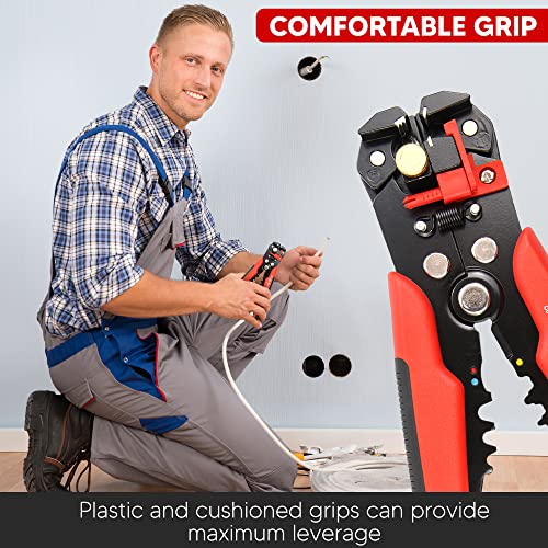 Image of YIYITOOLS Wire Stripping Tool, Self-adjusting 8-Inch Automatic Wire Stripper /Cutting Pliers Tool for Wire Stripping, Cutting, Crimping 10-24 AWG (0.2~6.0mm),XT-1-002
