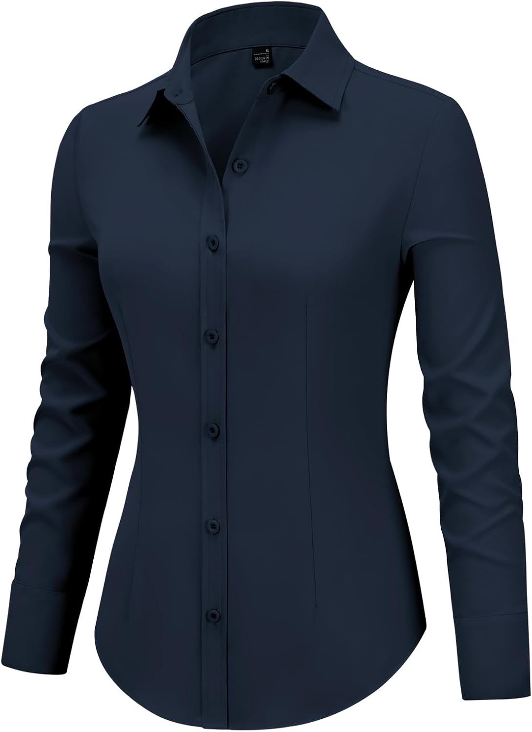 Mutitop Button Down Shirts for Women Long Sleeve Dress Shirts Wrinkle Free Collared Work Office Solid Blouses Corset Tops - Image 4