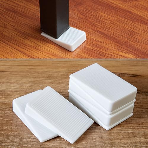 ZZJMCH 6-Pack White Shims for Leveling Furniture & Toilet - Trimmable Hard Plastic Wedges with Non-Slip Texture, Table Stabilizers & Wobble Wedges Rubber Type Levelers for Door, Table - Thumbnail 2