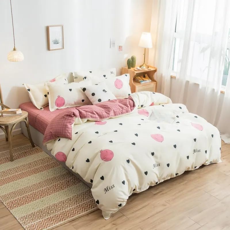 Parure de lit 200x200 rose et blanc réversible pour transformer la chambre des enfants