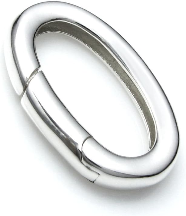 925 Sterling Silver Oval Pearl Necklace Enhancer Shortener Lobster Spring Ring Connector Clasp Lock 20mm