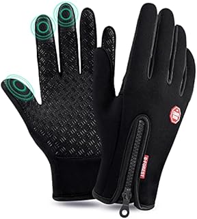 Zenoplige Cycling Gloves, Touchscreen Gloves Windproof Waterproof Zipper Thermal Gloves Non-slip Winter Gloves For Men Women Cycle Skiing Hiking Climbing Camping Driving Gardening