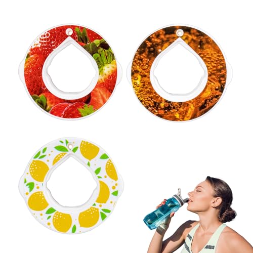 Movstriker 3 Pcs Flavour Pods Pack, Creative Water Bottle Pods Air Fruit Scented Flavouring Taste Pods, 0 Calories | 0 Sugar | BPA Free Cola Lemon Strawberry for Flavouring Water Bottle