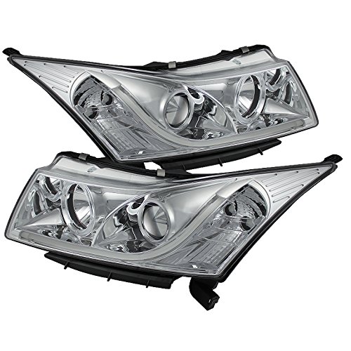 Xtune Led Tube Drl Headlights For Chevy Cruze 11-14 - Chrome/Clear Lens #TOP16