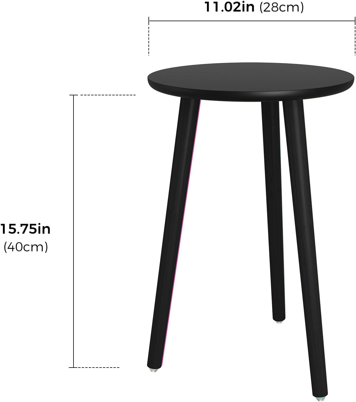 Leaf&lull Tall Plant Stand Indoor Black Plant Table for Large Plants Wooden Plant Stool Plant Holder for Living Room Bedroom Balcony