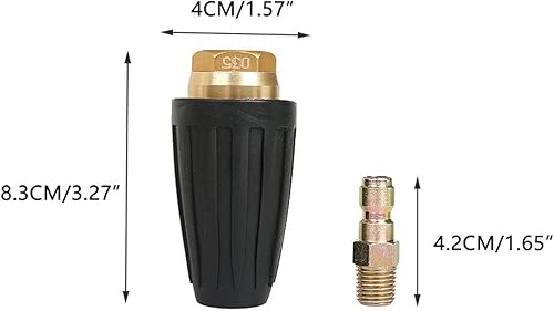 Miniatura 5 de TopHomer Hidrolavadora de 4000 PSI Boquilla Turbo Boquilla Spray Tip 360 Giratorio 14 '' Conexión rápida con 7 puntas de boquilla de pulverización,