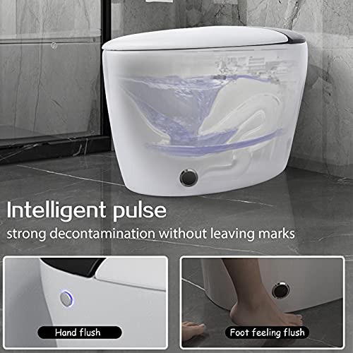 Modern Smart Toilet One Piece Smart Bidet Toilet With Auto Flip Cover Seat Heating Warm Air Drying Silent & Slow Toilet Cover Foot Flushing Smart Toilet For Bathrooms #TOP2