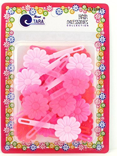 Tara Girls Self Hinge Flower Barrettes - Shades Of Pink - 18 Pcs.