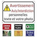 Panneau Personnalisable en Aluminium, Plaque Signalétique Extérieure, Avertissement et Interdiction, Format sur Mesure, 15 x 20 cm / 20 x 30 cm / 30 x 40 cm