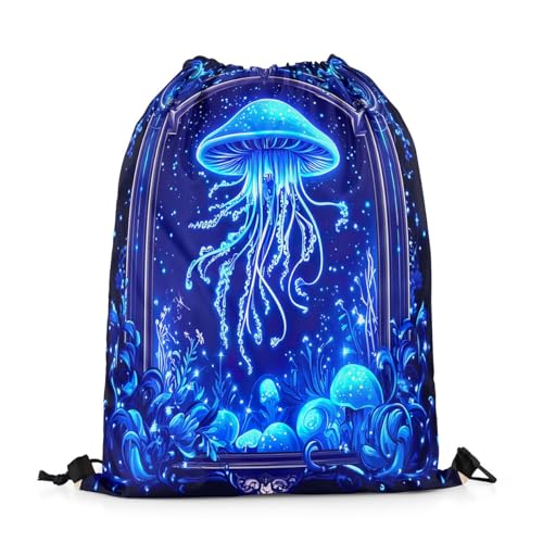Feelyou Jellyfish Drawstring Backpack 13"x15.7" Ocean Sports Gym String Bag Sea Creature Underwater World Drawstring Bags Marine life Sealife Waterproof Cinch Bag Aquatic Animal2