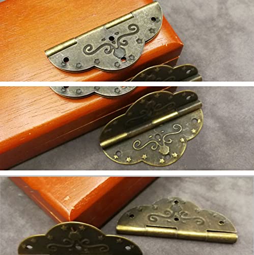 Dophee 4Pcs 2.72"X2.09" Retro Style Antique Bronze Iron Decorative Hinges For Wooden Jewelry Box Case #TOP2