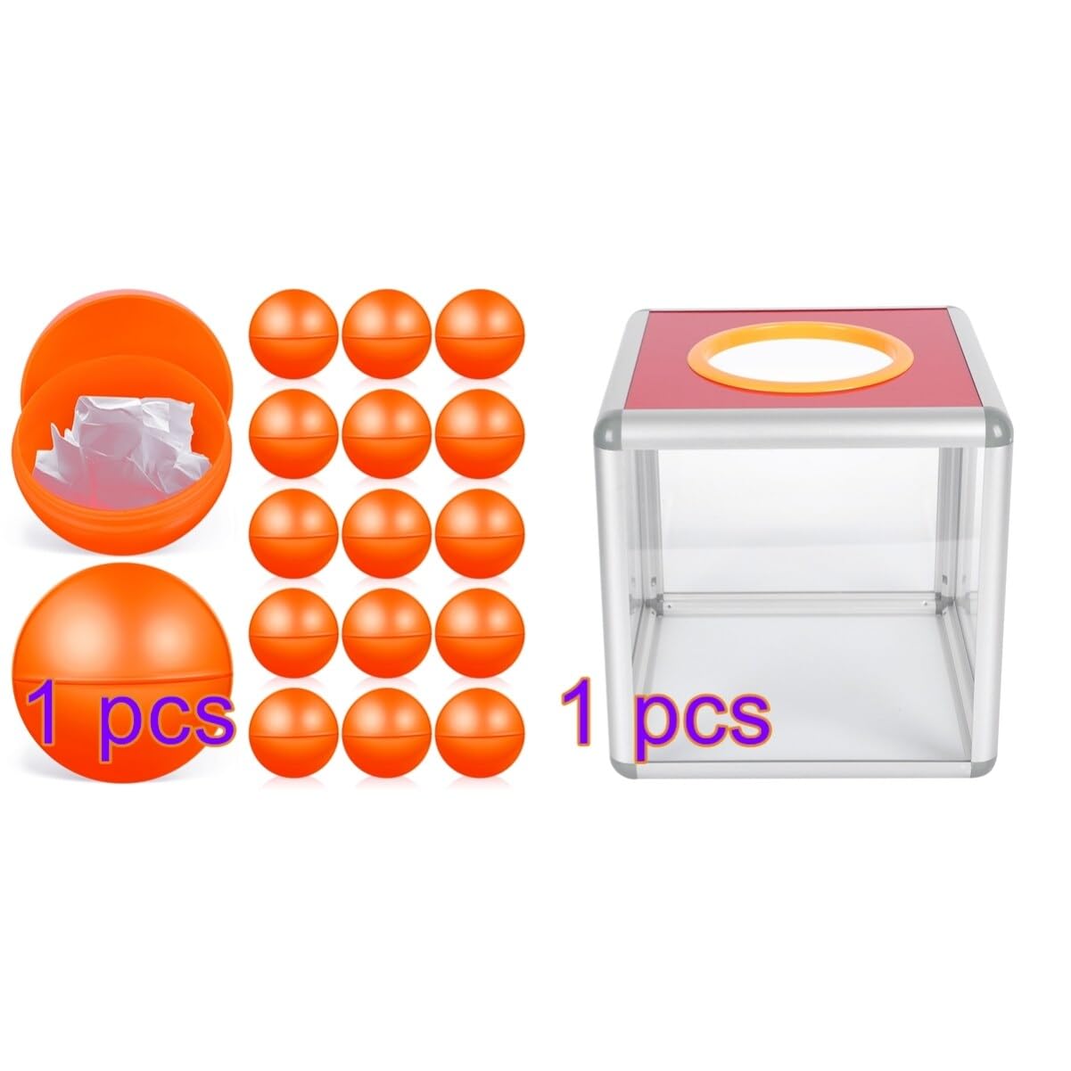 Yardwe Scatola Trasparente 9.87 Pollici Con 25 Palline Numerate Per Sorteggi E Lotteria Set Palline Per Estratti Giochi Da Tavolo Tradizionali Attività Ricreative