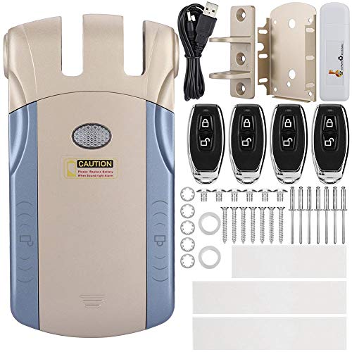 Smart Lock, WAFU Wireless Keyless Electronic Lock Control remoto Touch Locked & Unlock(Adaptador Bluetooth Gold + USB)