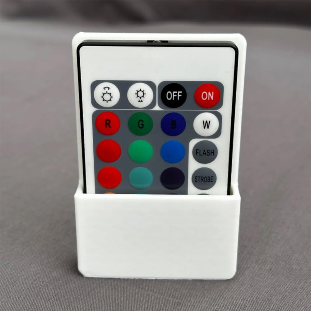 House of Heaven RGB LED Strip Light Remote Holder | Self-Adhesive Wall Mount Remote Control Holder | 3D Printed Remote Organizer | White-image-38