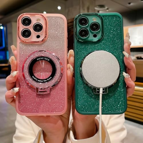 BEENTRYS Transparent Glitter Case for Honor X6A,Magnetic Ring Holder Bling Sparkle Girl Women Clear Silicone TPU Shockproof Phone Case Cover for Honor X6A-Purple