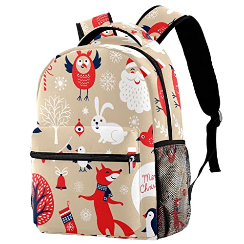 Navidad zorro y pájaro mochilas ligeras que alivian el peso en viajes