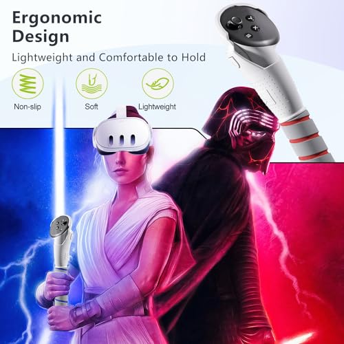 Image of 2 in 1 Long Arms & Handle Attachments Compatible with Oculus Quest 3 /3S Hand Controllers, VR Gorilla Tag Long Arms /Stick Extension Grips for Meta Quest 3 /3S Accessories for Beat Saber Golf Club Game