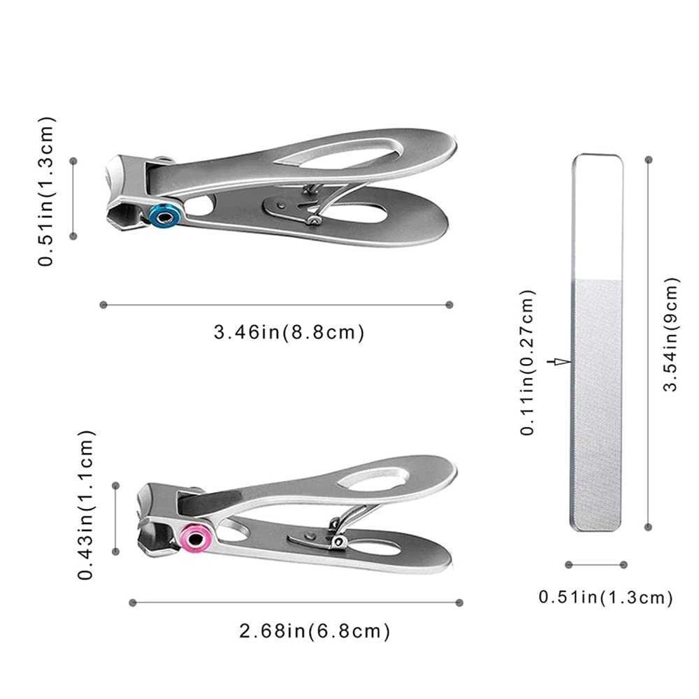 Set Tagliaunghie Tagliaunghie con Apertura A Mascella Larga 18 Mm Tagliaunghie per Unghie in Acciaio Inossidabile per Unghie Spesse,Silver