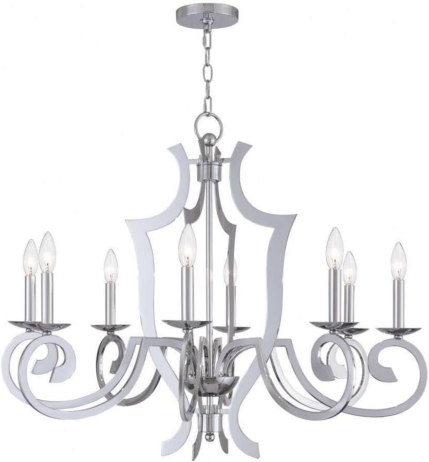 Aldrich Polished Chrome 8 Light Chandelier