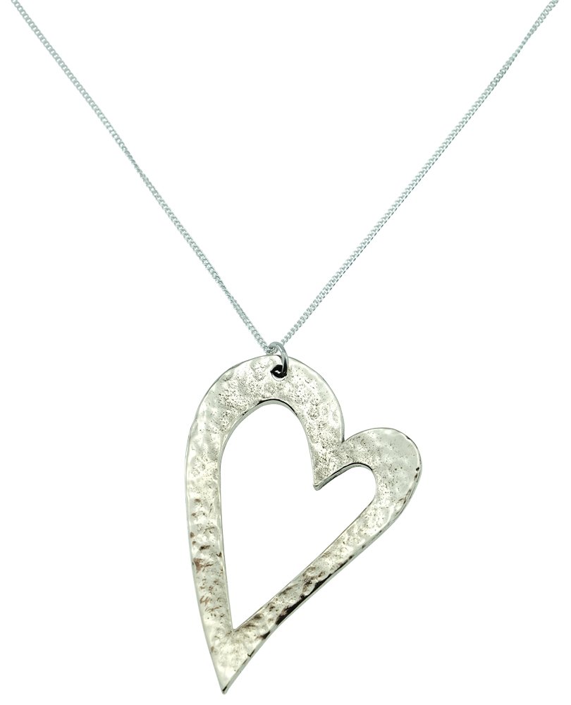 8th Anniversary Large Open Heart 8th Wedding anniversary Bronze Pendant