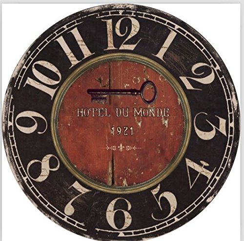 Eruner 14-inch Vintage LargeHotel Du Monde Decorative Wall Clock (C-20)