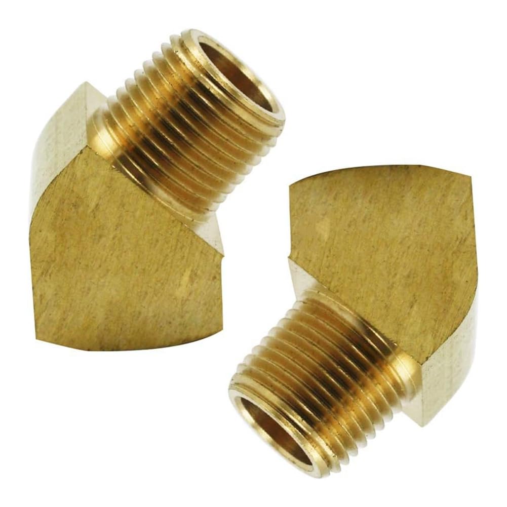 IJSDNVJNDX 45 Degree Street Elbow NPT Male X NPT Female Brass Pipe Fitting Pack of 2