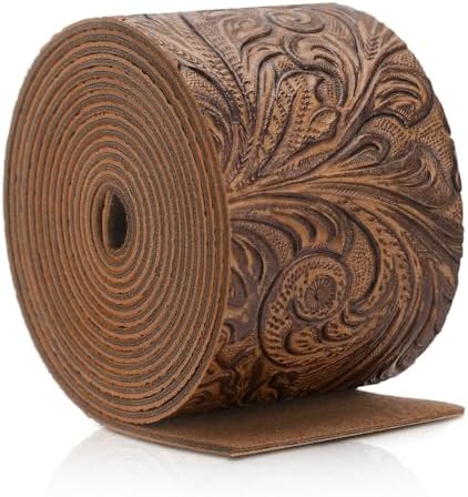 72 Inches Embossed Faux Leather Straps for Crafts 2 Inch Wide Vin...