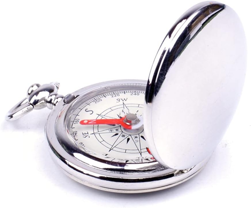 Pocket Watch Flip Compass Portable Hiking Navigation Luminous in The Dark Car Keychain