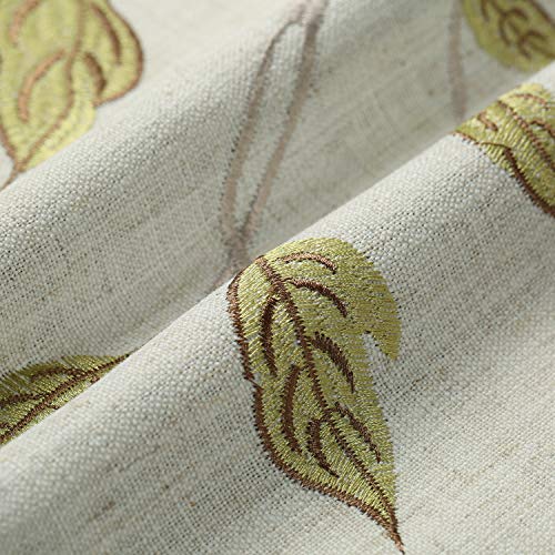 Leeva Embroidery Valances For Windows Kitchen, Floral Classic Linen Treatment Small Window Curtains For Dining Room Bathroom, 52X18 (Birds-Red) #TOP3