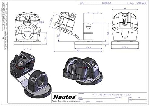 Miniatura 2 de Nautos HT5766 - Base giratoria pequeña con ojo de plástico y leva pequeña con guía de gran angular