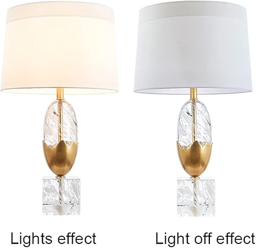 Miniatura 5 de Lámpara de mesa de noche, lámpara de mesa de cristal de lujo, moderna y minimalista, lámpara de noche cálida para dormitorio, sala de estar,