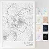 Mapdify Castellón póster personalizado de la ciudad, tu lugar favorito como póster de pared, map de tu ciudad, recuerdo personalizado de Castellón – Estilo: studio