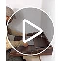 Image of Wall Mounted Folding Study Table (Not Engineered Wood) Walnut Wooden Table with Storage | Foldable Table for Home Office, Students, Laptop, Adults, Kids (Water & Termite Resistant)
