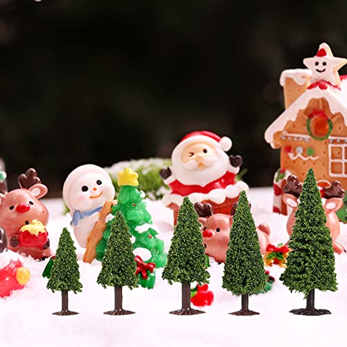 Alblinsy 10Pcs Green Scenery Landscape Model Cedar Trees Train Scenery Landscape Pine Miniature Diorama Trees Mixed Model For Road Architecture Building Diy Decoration #TOP4