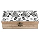 Design imprimé magnifique et unique : Cette boîte de rangement en bois arbore un motif imprimé superbe et original qui rehausse son attrait décoratif et en fait une pièce maîtresse pour la maison ou le bureau.
