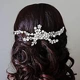 JONKY Bride Crystal Hair Comb Silver Rhinestone Headpieces Wedding Hair Accessories for Women