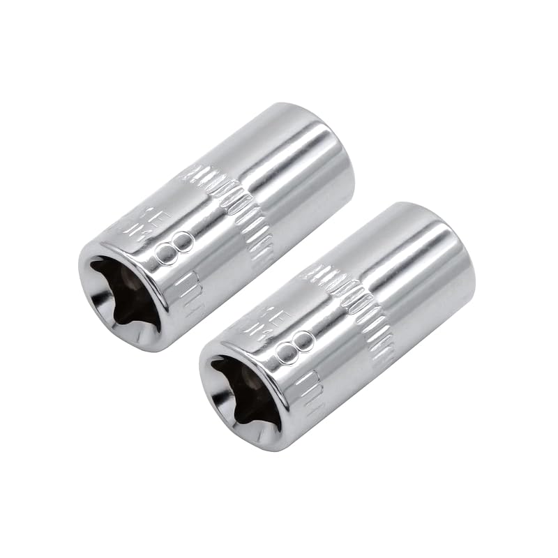 Soquete Sextavado Raso 8 mm com Encaixe de 6,35 mm (1/4 pol.) em Aço Cromo-Vanádio VictorsHome, Kit com 2 Peças