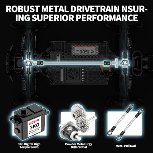 Hosim 1:10 Scale Brushless Rc Cars For Adults Boys, 62+Kmh High Speed Remote Control Car Fast, 4X4 All Terrains Waterproof Off Road Hobby Grade Large Racing Buggy Toy Gift Monster Trucks thumb #2