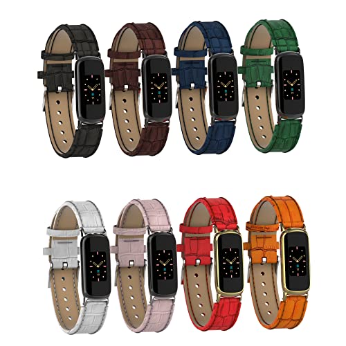 Correa compatible Fitbit Luxe cuero ajuste 5.5-8.1" miniatura 7