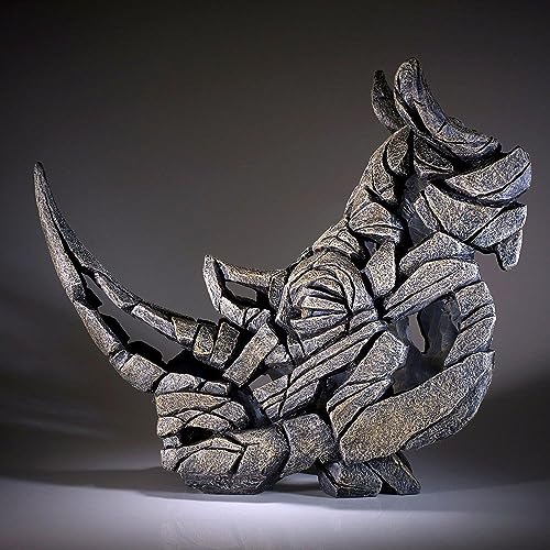 Escultura de rinoceronte en resina 19.3 pulgadas miniatura 5