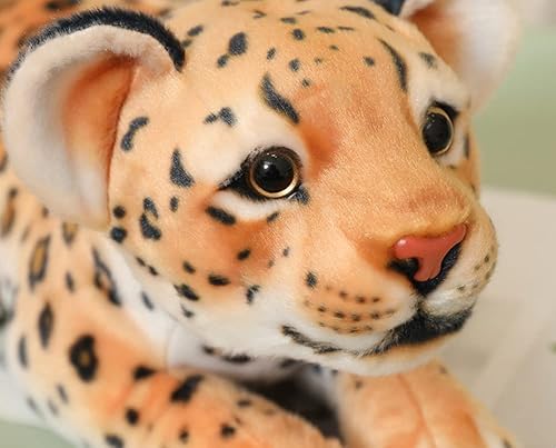 Miniatura 4 de GracesDawn Muñeca de guepardo reclinada amarilla, animales de peluche, leopardo, gato de peluche (9.8 pulgadas)