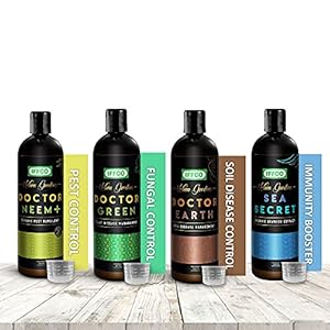 IFFCO Urban Gardens Plant Protection + Seaweed Combo (50 ml X Pack of 4) - DrNeem+DrEarth+ DrGreen+Sea Secret - Soil & Plant Borne Fungal, Bacterial, Nemetode Disease and Pest Management, with Seaweed Extract