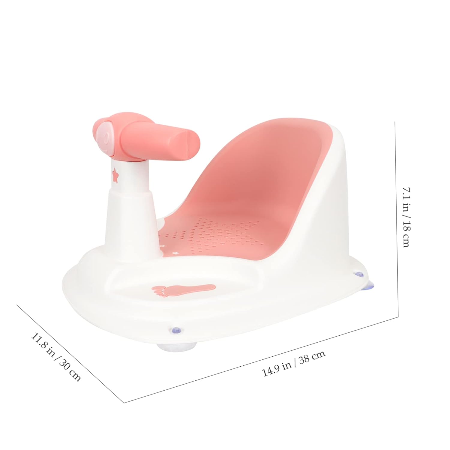 Totority Bath Chair with Backrest and Stable Suction Cups Non Slip Bath Seat for Newborns and Safe Material with Smooth Surfaces Comfortable Pink